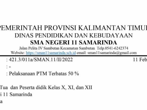 Pelaksanaan PTM Terbatas 50%