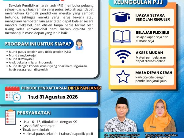 PENDAFTARAN SEKOLAH PJJ (PENDIDIKAN JARAK JAUH)