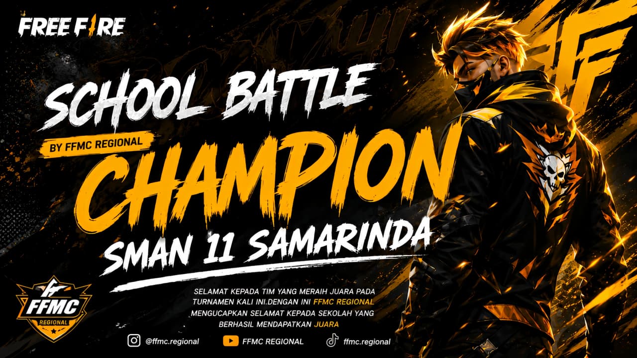 JUARA 1! TIM SMAN 11 SAMARINDA TAKLUKKAN TURNAMEN FREE FIRE BATTLE LIGA PELAJAR REGIONAL KALIMANTAN TIMUR 2026 JUARA 1! TIM SMAN 11 SAMARINDA TAKLUKKAN TURNAMEN FREE FIRE BATTLE LIGA PELAJAR REGIONAL KALIMANTAN TIMUR 2026