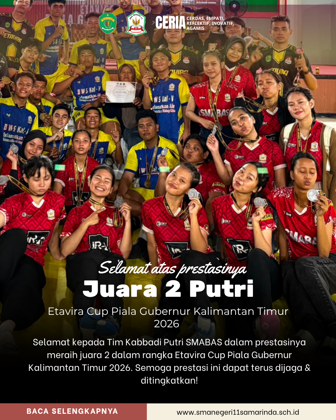 UKIR PRESTASI DI UNTAG SAMARINDA, SRIKANDI KABADDI SMAN 11 SAMARINDA AMANKAN GELAR RUNNER-UP ETAVIRA CUP 2026