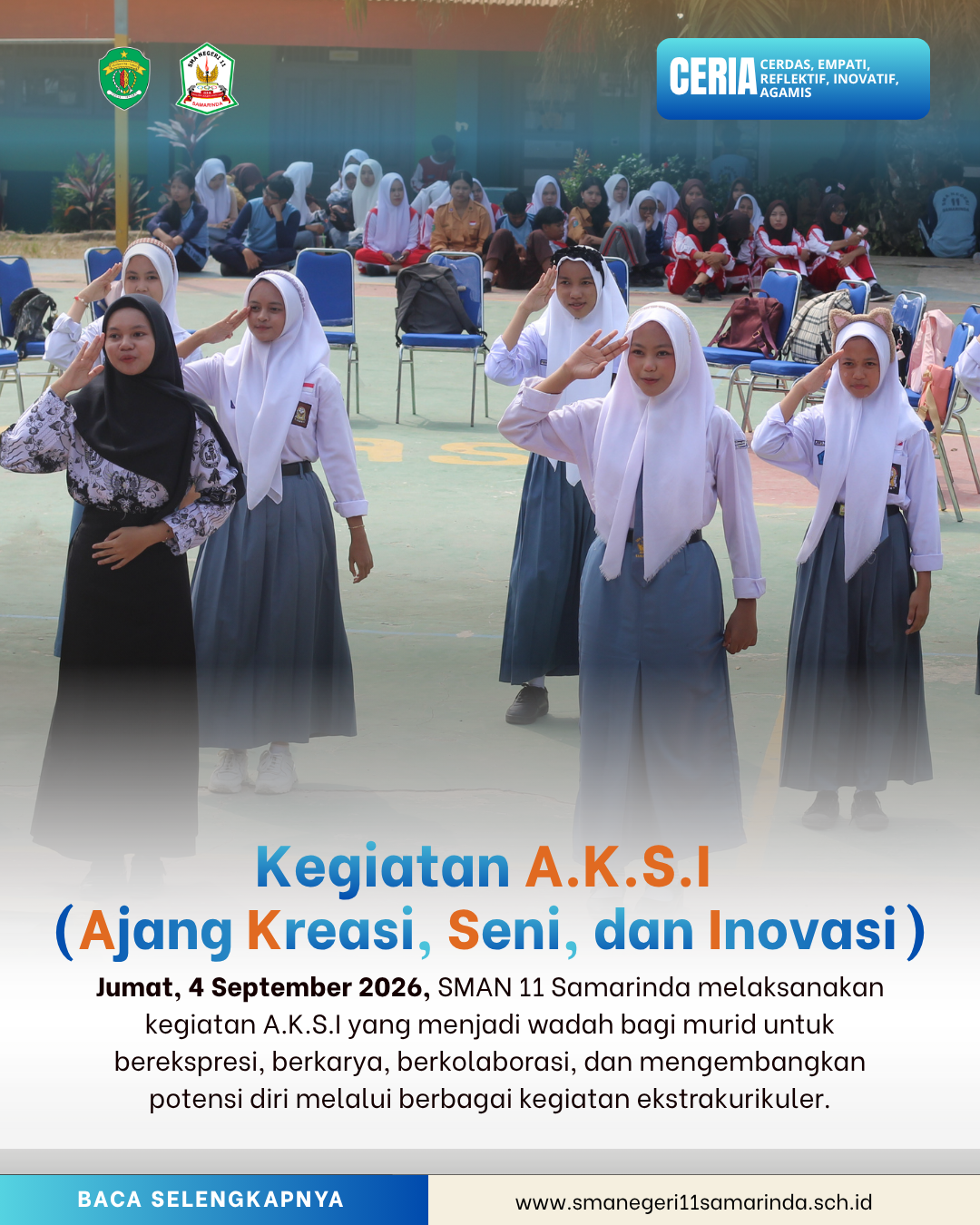 KEMERIAHAN AKSI 2026: SMAN 11 SAMARINDA GELAR AJANG KREASI SENI & INOVASI DEMO EKSTRAKURIKULER KEMERIAHAN AKSI 2026: SMAN 11 SAMARINDA GELAR AJANG KREASI SENI & INOVASI DEMO EKSTRAKURIKULER