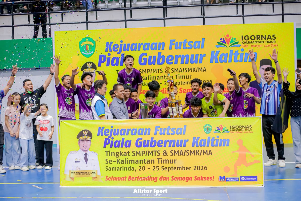Tim Futsal SMAN 11 Samarinda Raih Gelar Juara Piala Gubernur Kaltim 2026 Tim Futsal SMAN 11 Samarinda Raih Gelar Juara Piala Gubernur Kaltim 2026